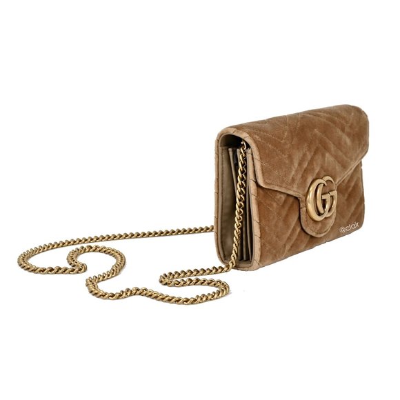 Gucci GG Marmont Matelassé Velvet Mini Chain Bag - Picture 2 of 8